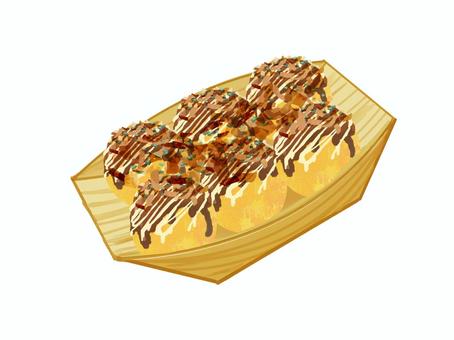 たこ焼き6個 たこ焼き,おやつ,大阪,名物,タコ,屋台,出店,ソウルフード,b級グルメ,鰹節のイラスト素材
