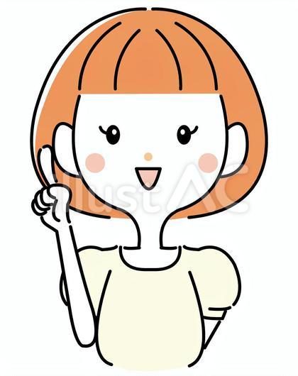シンプルな女性指差し
