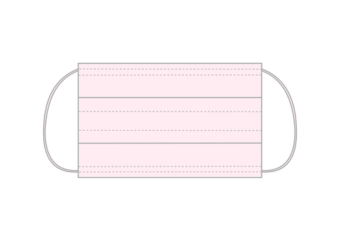シンプルなマスク（ピンク） マスク,使い捨てマスク,不織布マスク,花粉症,インフルエンザ,新型コロナウイルス,紙マスク,医療用マスク,衛生用品,風邪のイラスト素材