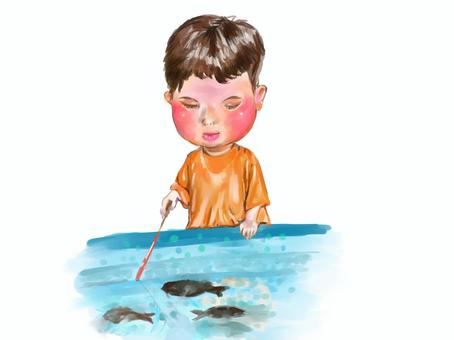 つりぼり かわいい,子ども,さかな,つり,つりぼりのイラスト素材