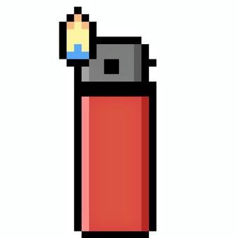 ライター（赤） ドット絵風,ライター,赤,防災,アウトドア,花火,火,キャンプ,照明のイラスト素材