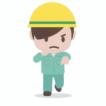 パンチする作業員 作業員,パンチ,アクション,力強い,戦う,現場,作業服,ヘルメット,職人,労働のイラスト素材