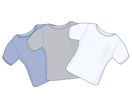 半袖インナー3枚セット 男性,男性用インナー,肌着,下着,アンダーウェア,トップス,衣類,シンプル,清潔感,半袖のイラスト素材