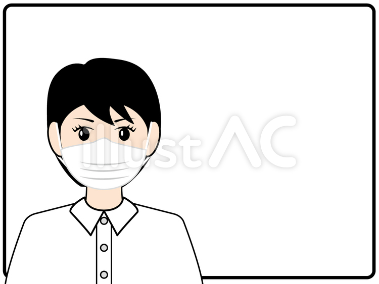 マスク 枠,フレーム,案内のイラスト素材