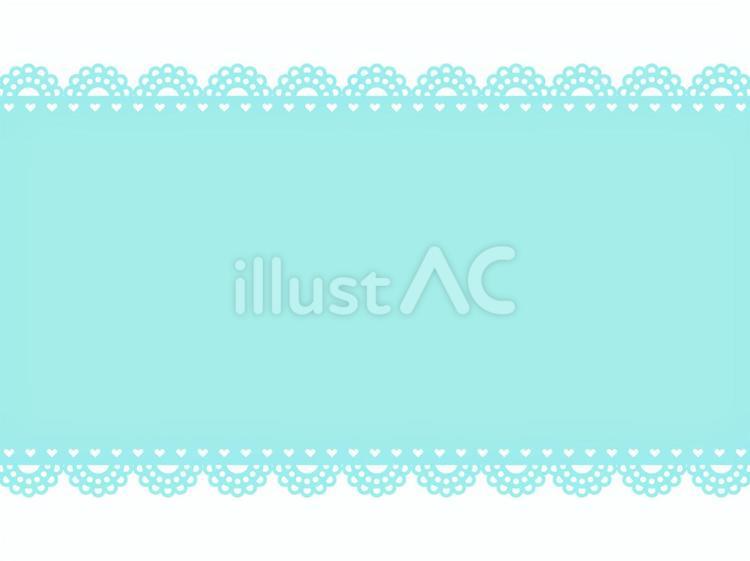 かわいいレース２・中水色 レース,水色,飾り枠のイラスト素材