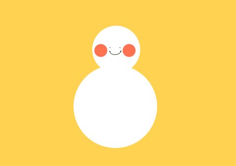 黄色い背景の雪だるま 雪だるま,イラスト,黄色のイラスト素材