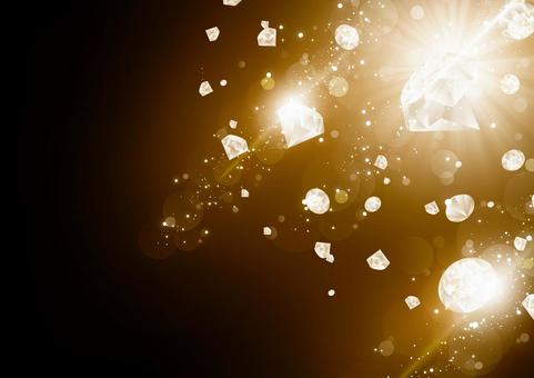 ゴールドのダイヤモンドと光のパーティクル ダイヤモンド,結晶,宝石,光,パーティクル,フレア,ゴールド,背景のイラスト素材