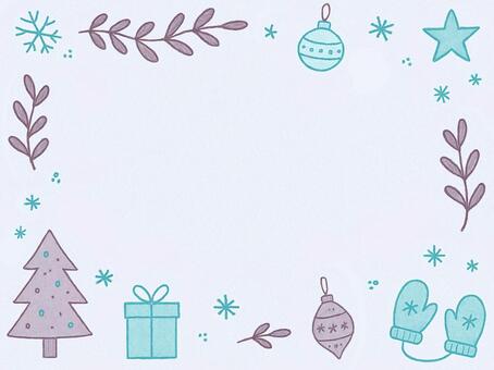 380.背景 クリスマス,冬,手描き,手描き風,メッセージフレーム,背景,背景素材,ツリー,クリスマスツリー,プレゼントのイラスト素材