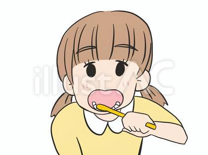 歯磨きする女の子
