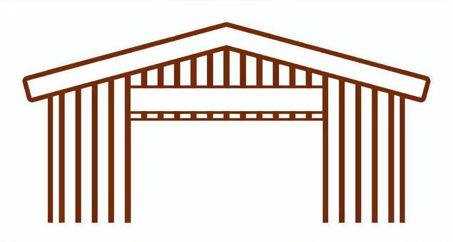 倉庫（ver2）イラスト 倉庫,物置,ラフ,生活,建造物,管理,納屋,倉庫業,貸倉庫,輸送業のイラスト素材