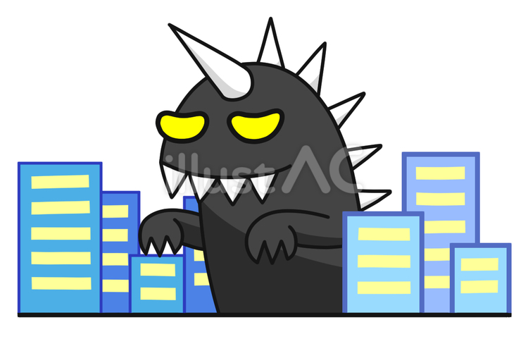 巨大怪獣 巨大,怪獣,角のイラスト素材