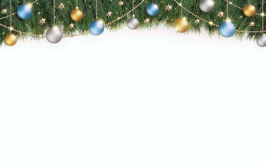 クリスマスツリーと白無地の背景 クリスマス,背景,クリスマスツリー,オーナメント,飾り,美,美しい,冬,12月,メリーのイラスト素材