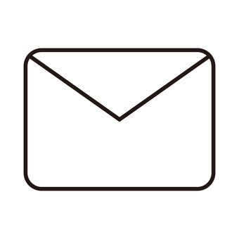 線画のメールアイコン メール,線画,アイコン,封筒,メッセージ,シンプル,モノクロ,通信,通知,お知らせのイラスト素材