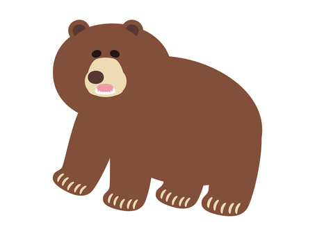 茶色い熊のイラスト素材3 茶色い熊のイラスト素材3 熊,クマ,驚き,出没,ビックリ,パニック,怯え,怖い,緊張,警戒のイラスト素材