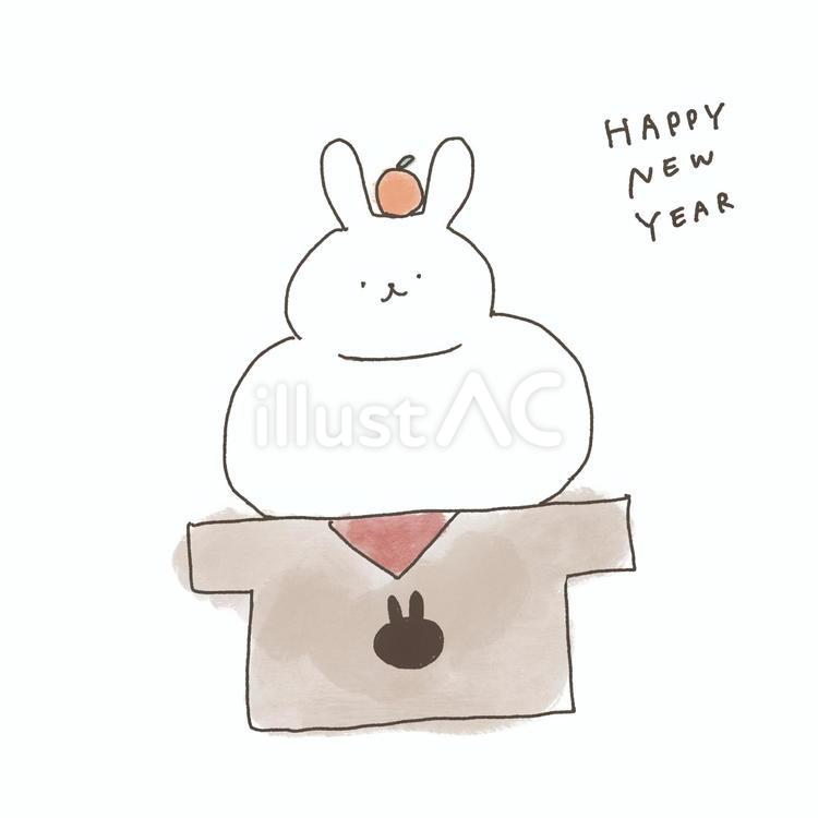 うさぎさん鏡餅 うさぎ,鏡餅,正月のイラスト素材