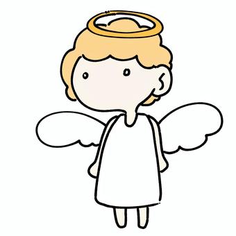 天使 天使,エンジェル,架空,神話,かわいい,金髪,輪,羽,白のイラスト素材