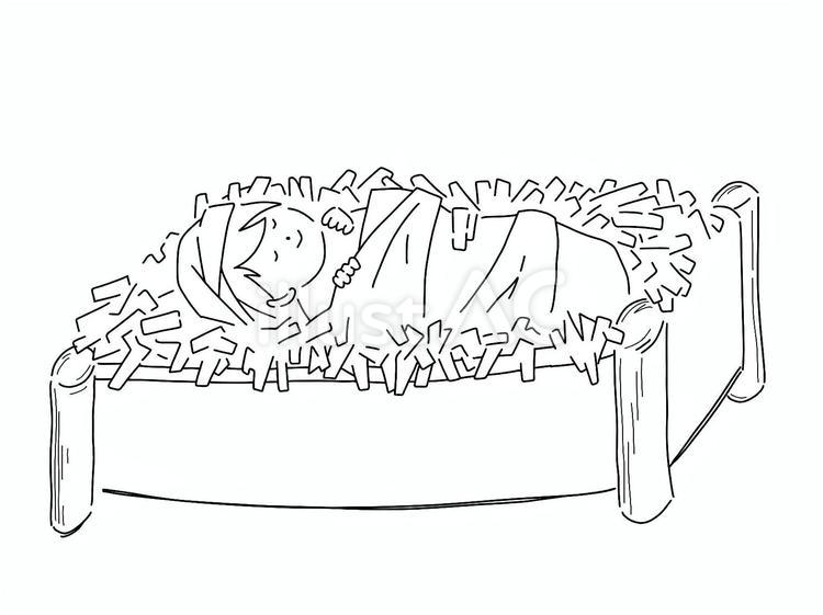 飼葉桶のイエス様 赤ちゃん,キリスト,クリスチャンのイラスト素材