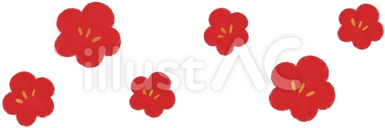 和風花柄バナー（梅） 梅,花,和風のイラスト素材