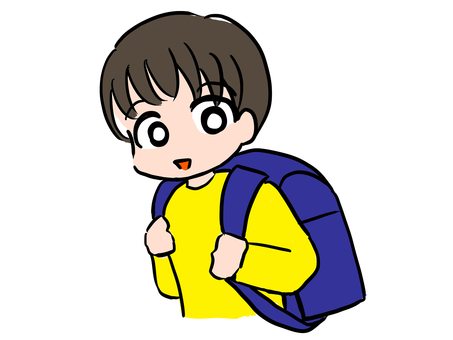 ランドセルを背負う男の子 ランドセル,小学生,小学一年生,児童,男の子,子供,登校のイラスト素材