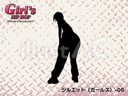 ガールズダンスのシルエット単品-05