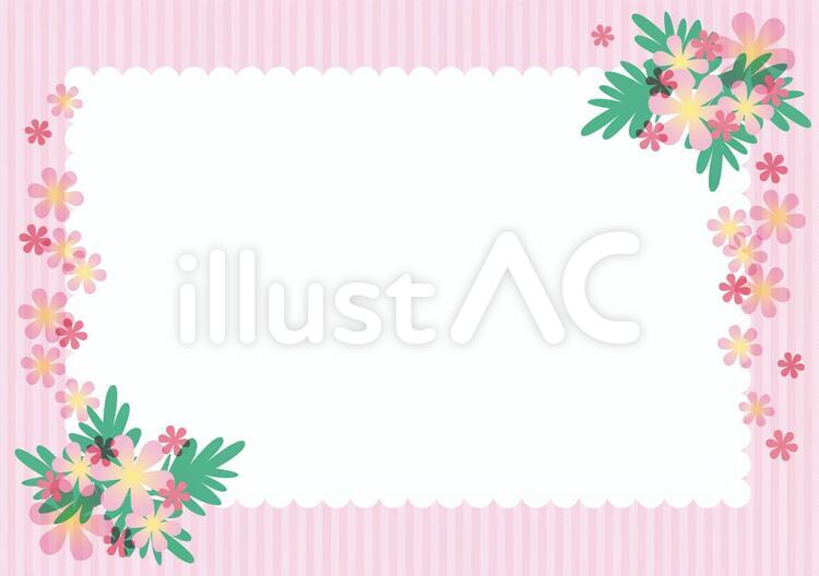 ピンクの花のフレーム2 花,フラワー,flowerのイラスト素材