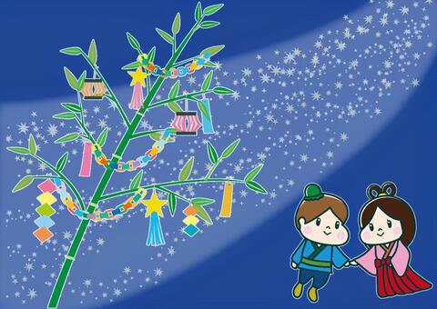 Illustration, tanabata, july, milky way, 