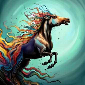 Illustration, horse, animal, jump, 