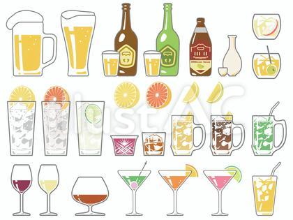 ソフトドリンク お酒 アイコンセット