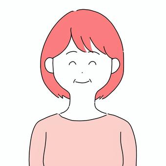 笑顔の表情・中年女性