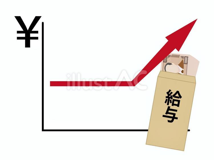 賃金（給与）の上昇 賃金,給与,給料のイラスト素材