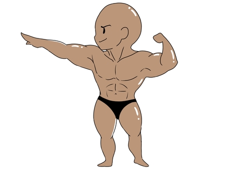 ボディビルダー 日焼け （ポーズ１１） ボディビルダー,日焼け,筋肉,男性,マッチョ,ムキムキ,フィットネス,トレーニング,スポーツ,ポーズのイラスト素材