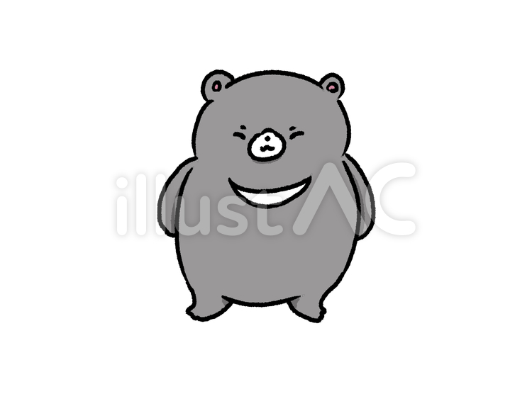 ツキノワグマさん 熊,動物,イラストのイラスト素材