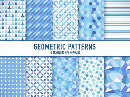 Simple geometric pattern (blue), , JPG, PNG and AI