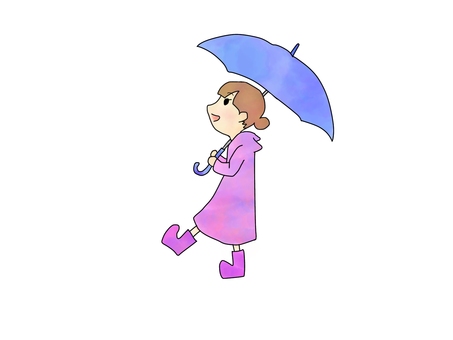 傘を持つ女の子 水彩塗り, 伞, 女孩, 雨, JPG 和 PNG