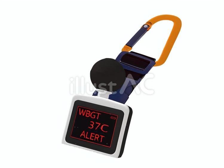 建設土木工事現場熱中症対策WBGT測定器 wbgt,wbgt測定器,wbgt値測定器のイラスト素材
