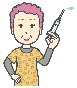  大阪のおばちゃん-150-バスト 診察,おばちゃん,大阪,ヒョウ柄,おばはん,中年,女性,関西,派手,おばさんのイラスト素材