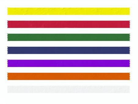 油絵タッチのマスキングテープ素材 マスキングテープ,マステ,文具,模様,柄,リボン,ギザギザ,かわいい,ジグザグ,フレームのイラスト素材