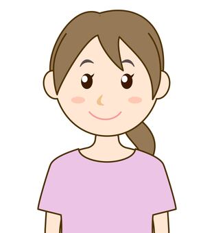 女性の上半身_Tシャツ