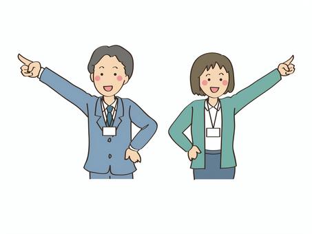 案内-男女3 案内-男女3 案内,看板,福祉,介護,複数,人物,男女,社会,会社員,指示のイラスト素材