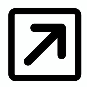 シンプルな四角い斜め上向きの矢印アイコン シンプルな四角い斜め上向きの矢印アイコン 矢印,マーク,シンプル,方向,ナビゲーション,案内,ピクトグラム,シンボル,ui,ボタンのイラスト素材