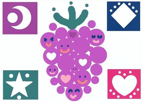 楽しいブドウ ブドウ,フルーツ,果物,楽しい,笑顔,マル,弾けるのイラスト素材