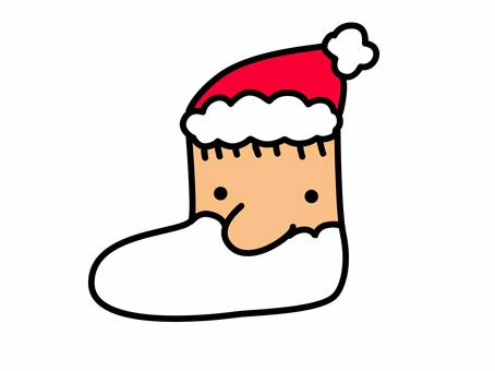 サンタの靴下のイラスト（カラー） クリスマス,クリスマスイブ,サンタ,サンタクロース,シンプル,アイコン,赤,かわいい,イラスト,挿絵のイラスト素材