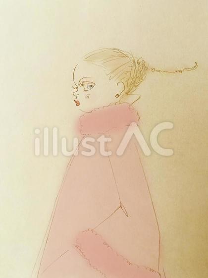 コートを着た女の子