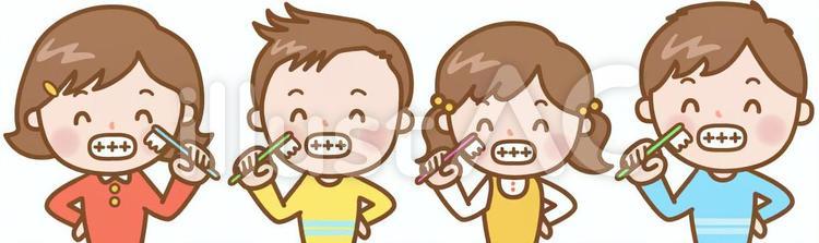 みんなではみがき はみがき,はぶらし,子どものイラスト素材