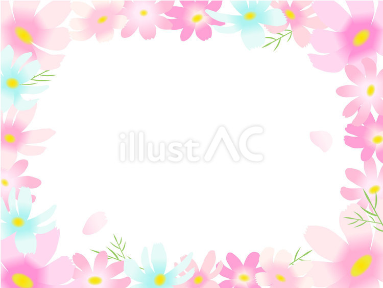 コスモス（秋桜）のフレーム 秋桜,コスモス,フレームのイラスト素材