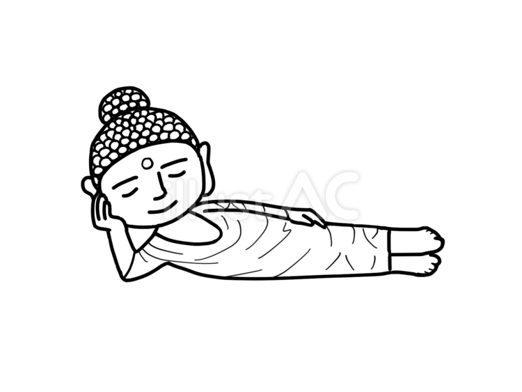 涅槃像(ぬり絵)イラスト - No: 24440525｜無料イラスト・フリー素材