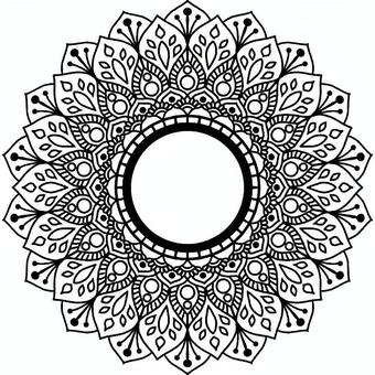 Illustration, frame, coloring picture, mandala, JPG