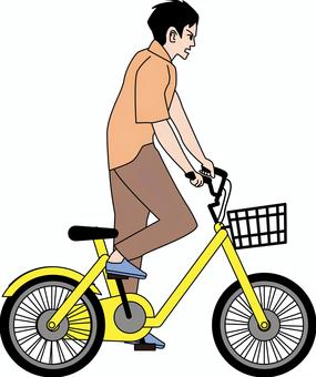 自転車立ちこぎ 自転車,立ちこぎ,二輪,チャリ,ミニ,横向き,移動,急ぐ,若い,男性のイラスト素材