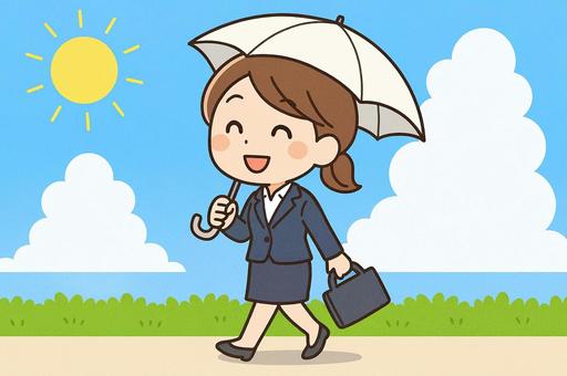 日傘をさす女性