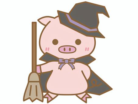 Pig dressed up as a witch Halloween, JPG, PNG and AI Pig dressed up as a witch Halloween, , JPG, PNG and AI